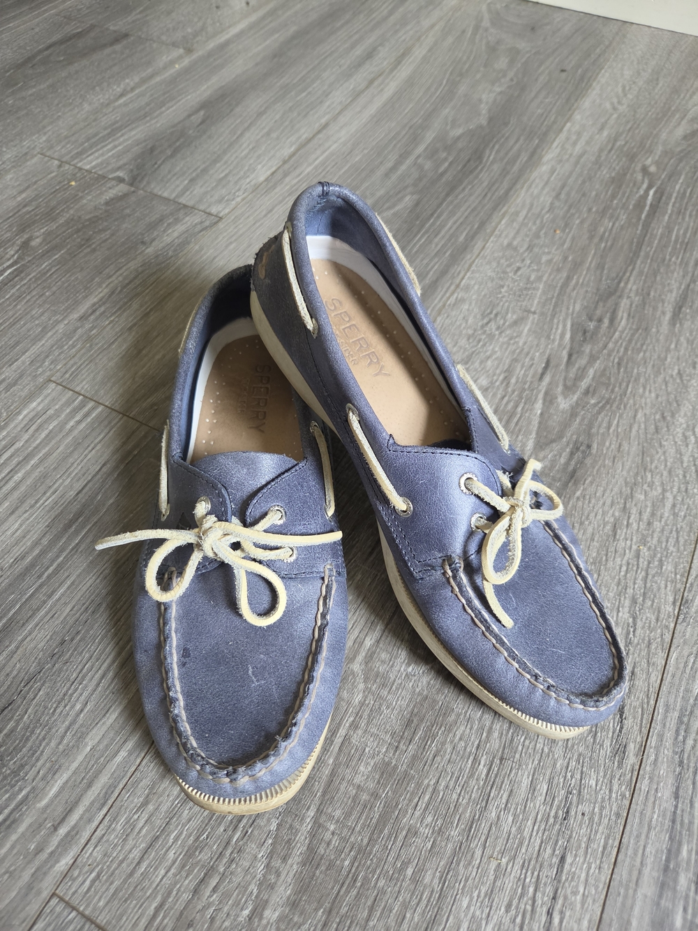 Sperry Blue Leather Moccasin  Boat Shoes 9